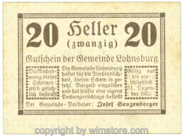 Lohnsburg, J00561Ib, 20 Heller; 4