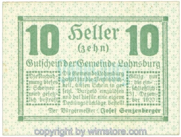 Lohnsburg, J00561Ic, 10 Heller; 1