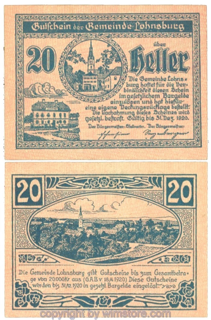 sn108499 Lohnsburg, J00561II, 20 Heller; 1