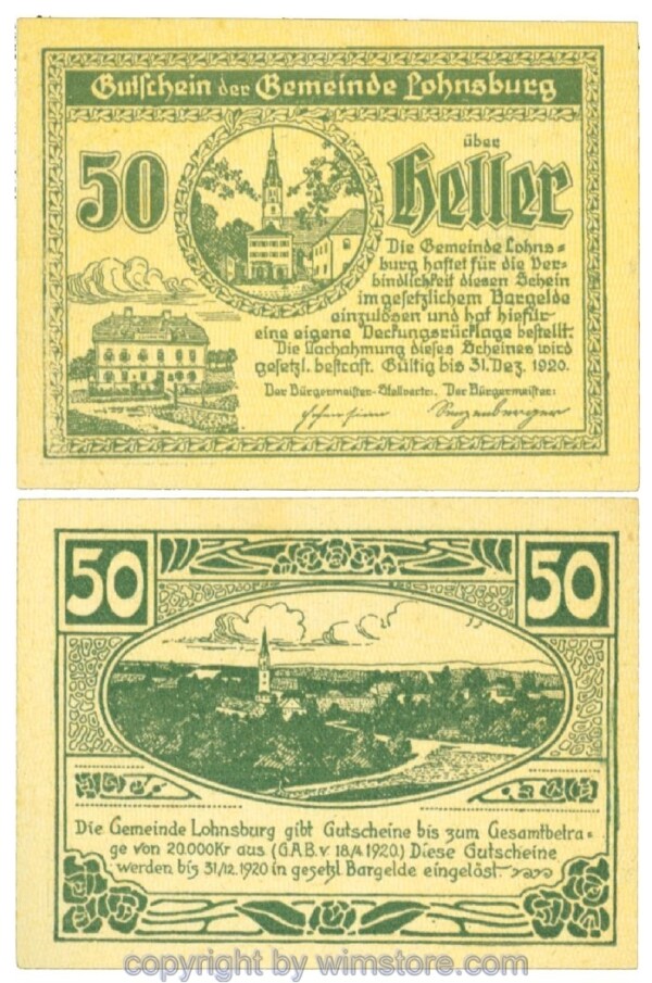 sn108500 Lohnsburg, J00561II, 50 Heller; 1