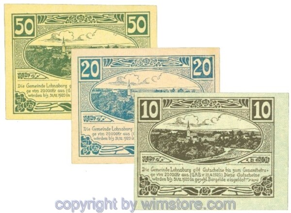 Lohnsburg, J00561II, Serie 10, 20, 50 Heller; 1