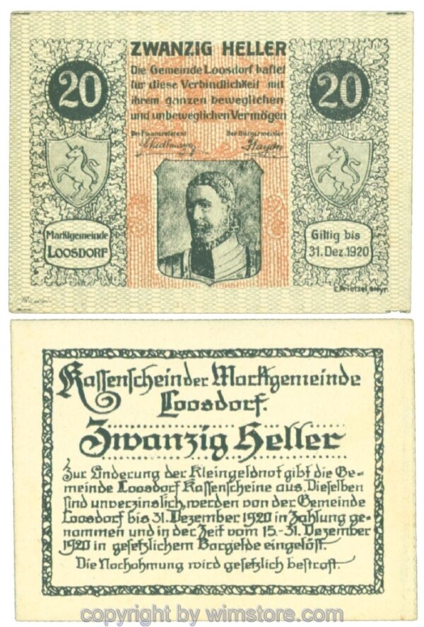 Loosdorf, J00563a, 20 Heller; 1