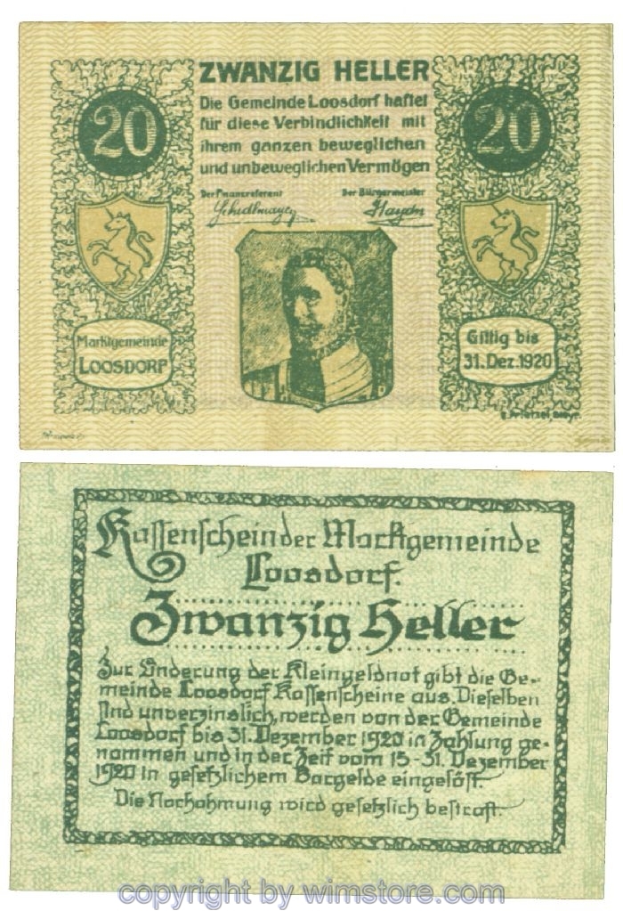 Loosdorf, J00563c, 20 Heller; 1