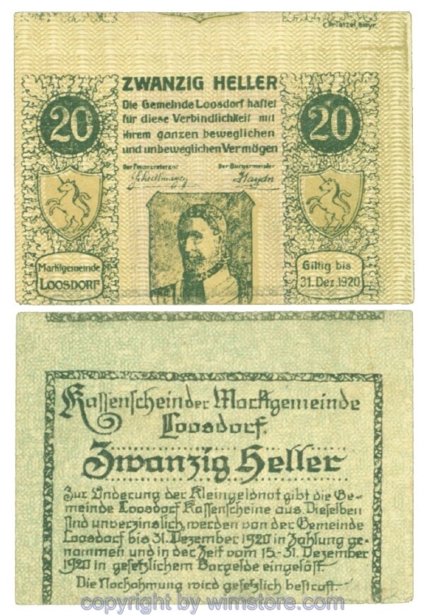 Loosdorf, J00563cx, 20 Heller; 1