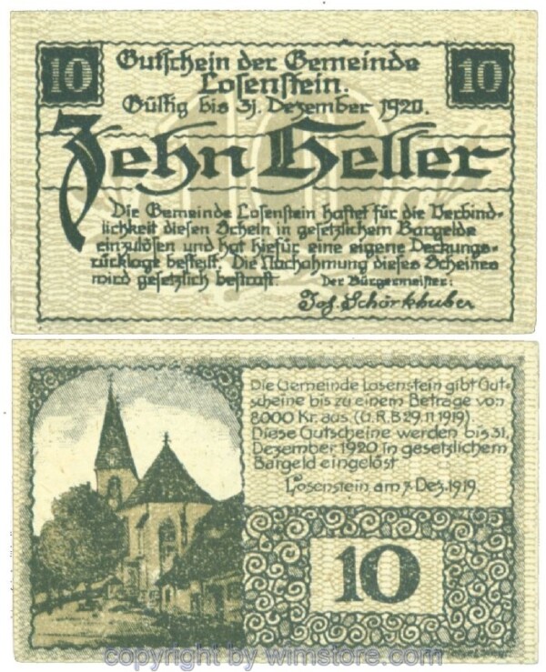 Losenstein, J00566IIa, 10 Heller; 1