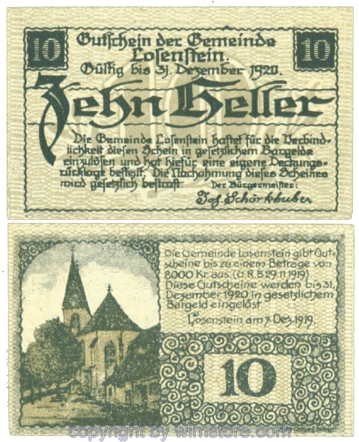 sn108591 Losenstein, J00566IIa, 10 Heller; 1