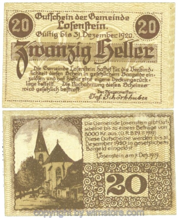 Losenstein, J00566IIa, 20 Heller; 1