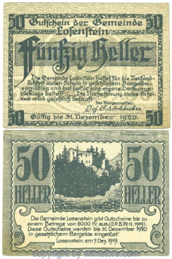 Losenstein, J00566IIa, 50 Heller; 1