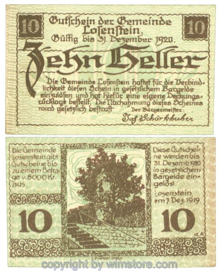 sn108596 Losenstein, J00566IIIa, 10 Heller; 1