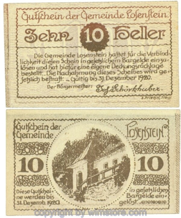 Losenstein, J00566IVa, 10 Heller; 1