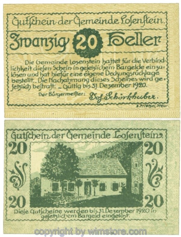 Losenstein, J00566IVa, 20 Heller; 1