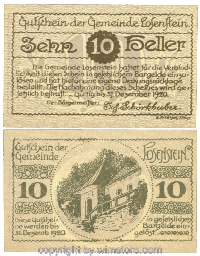 Losenstein, J00566IVb, 10 Heller; 1