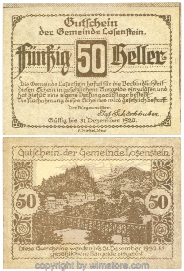 Losenstein, J00566IVb, 50 Heller; 1