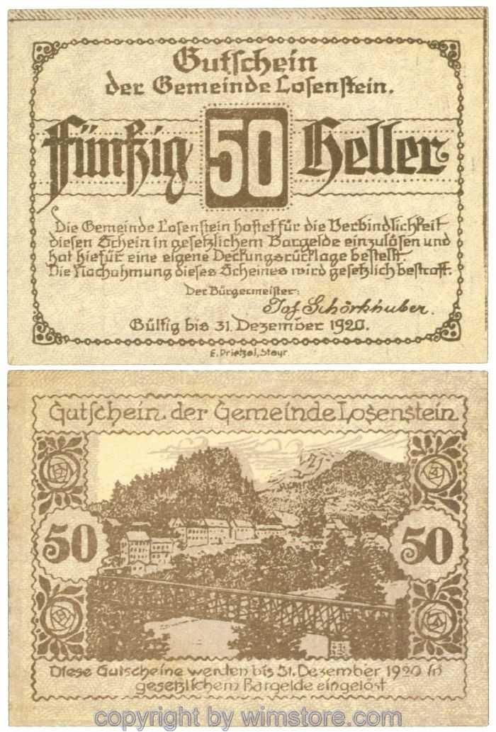 Losenstein, J00566IVb, 50 Heller; 1
