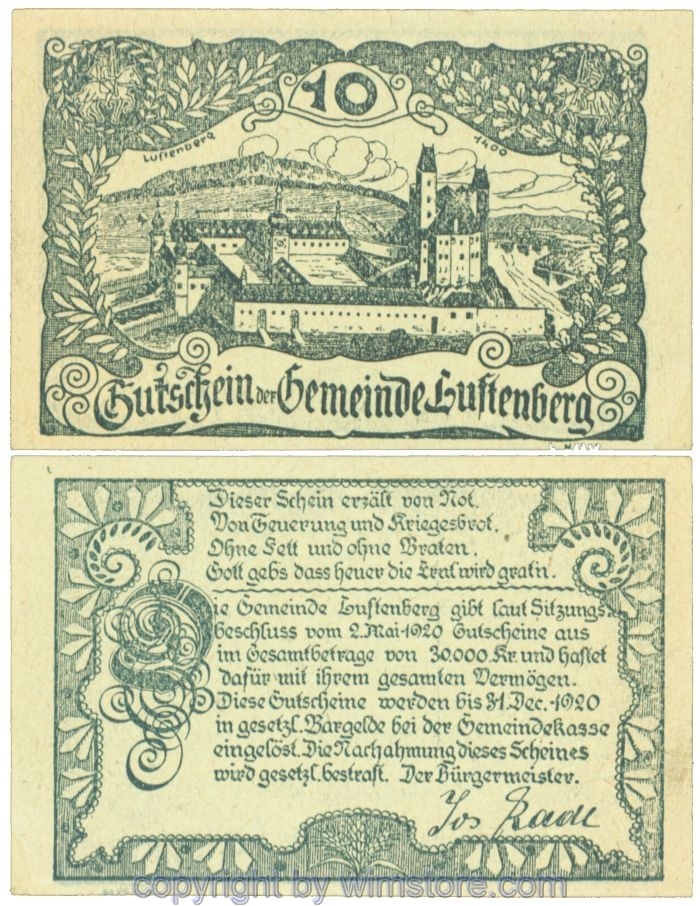 Luftenberg, J00570a1, 10 Heller; 1