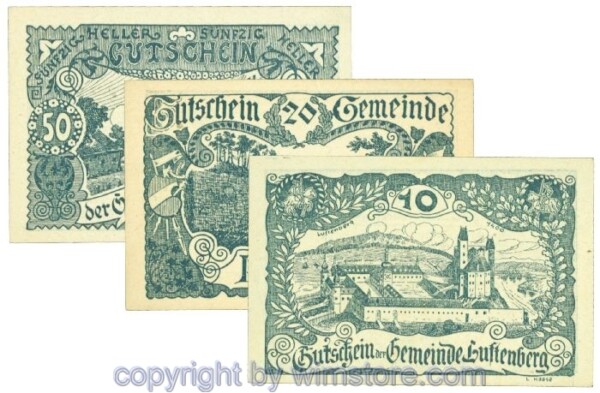 Luftenberg, J00570c, Serie 10, 20, 50 Heller; 1