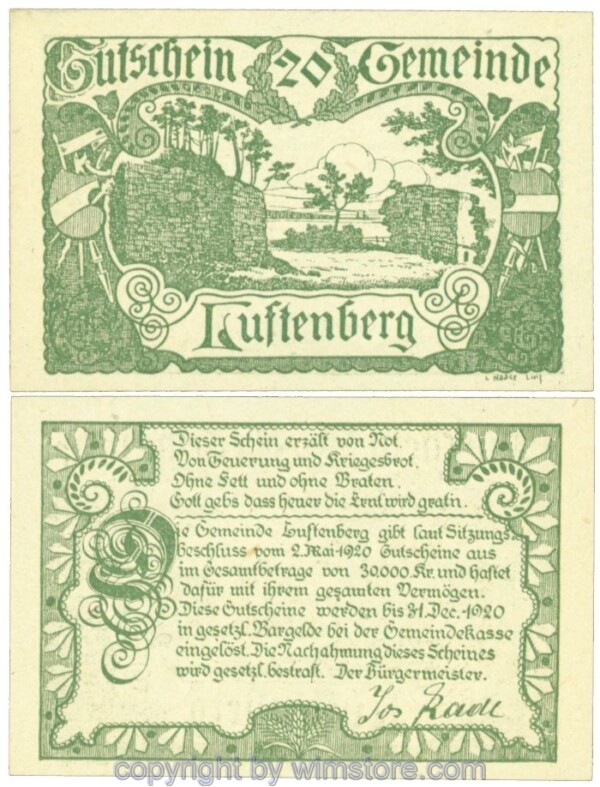 Luftenberg, J00570d, 20 Heller; 1