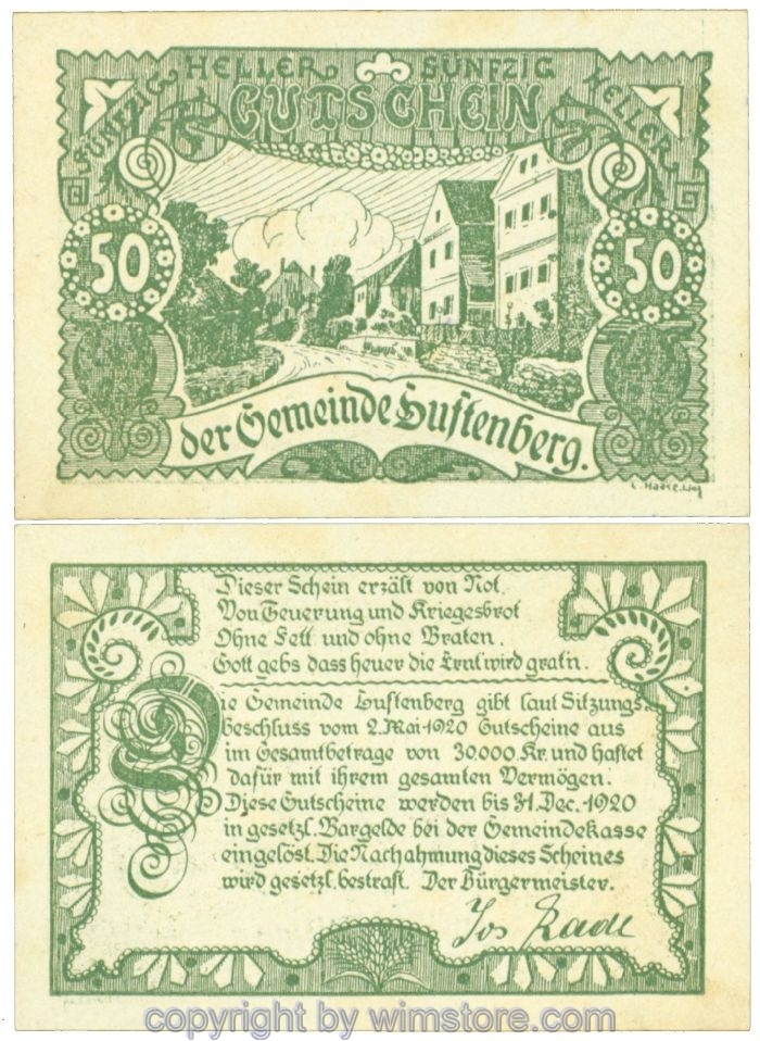 Luftenberg, J00570d, 50 Heller; 1