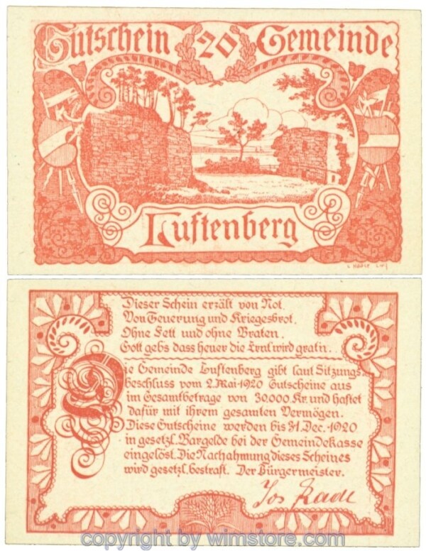 Luftenberg, J00570e, 20 Heller; 1