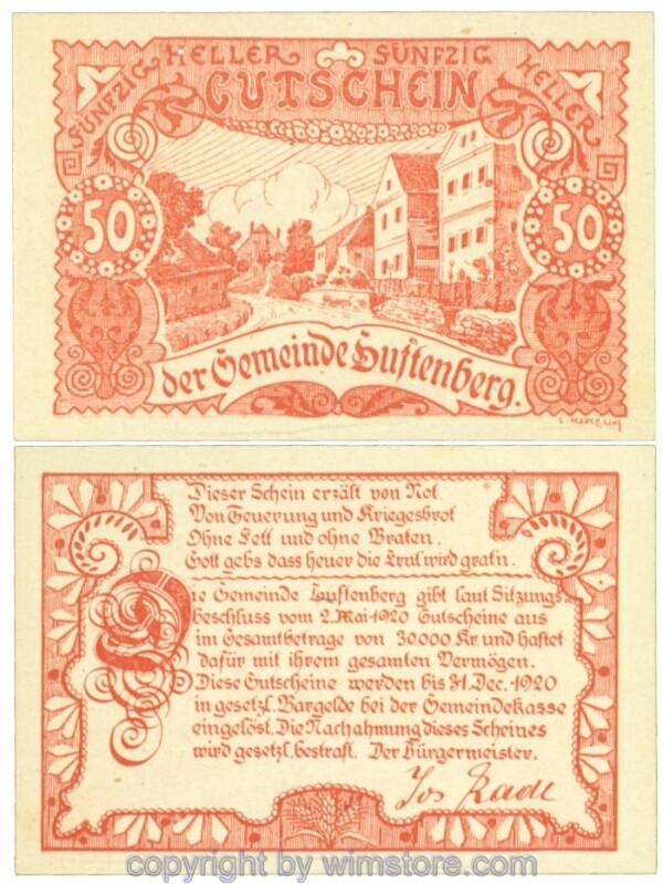 Luftenberg, J00570e, 50 Heller; 1