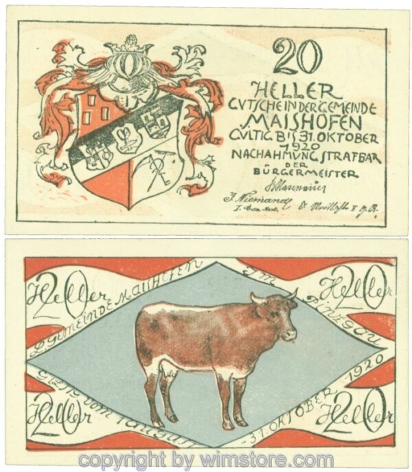 Maishofen, J00572, 20 Heller; 1