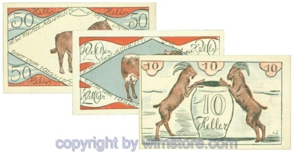 Maishofen, J00572, Serie 10, 20, 50 Heller; 1