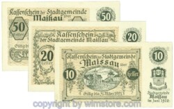 Maissau, J00573a, Serie 10, 20, 50 Heller; 1