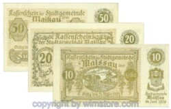 Maissau, J00573c, Serie 10, 20, 50 Heller; 1-