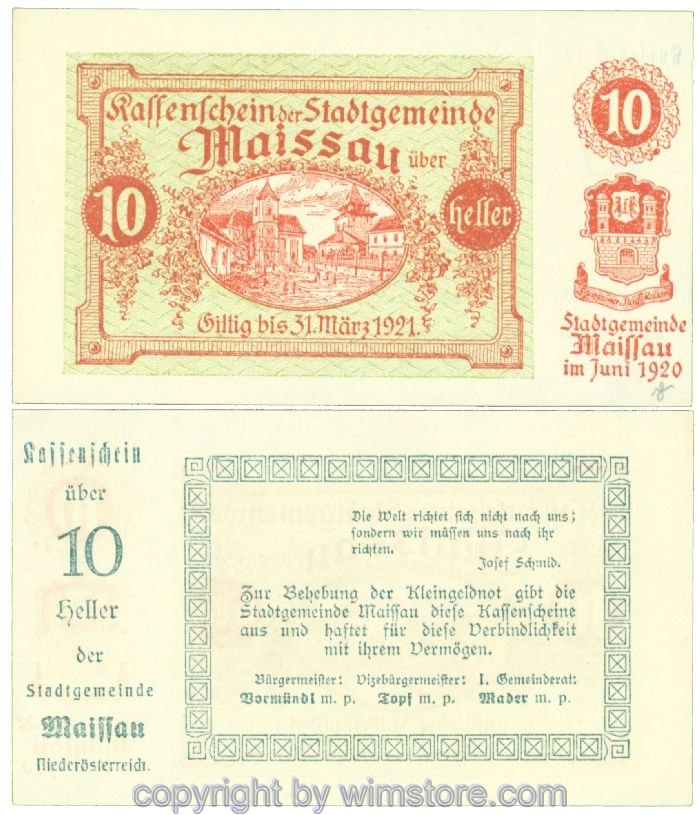 Maissau, J00573Sf, 10 Heller; 1