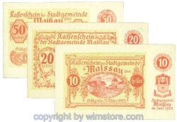 Maissau, J00573Sr, Serie 10, 20, 50 Heller; 1-