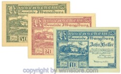 sn108671 Mangelburg, J00574, Serie 10, 20, 50 Heller; 1