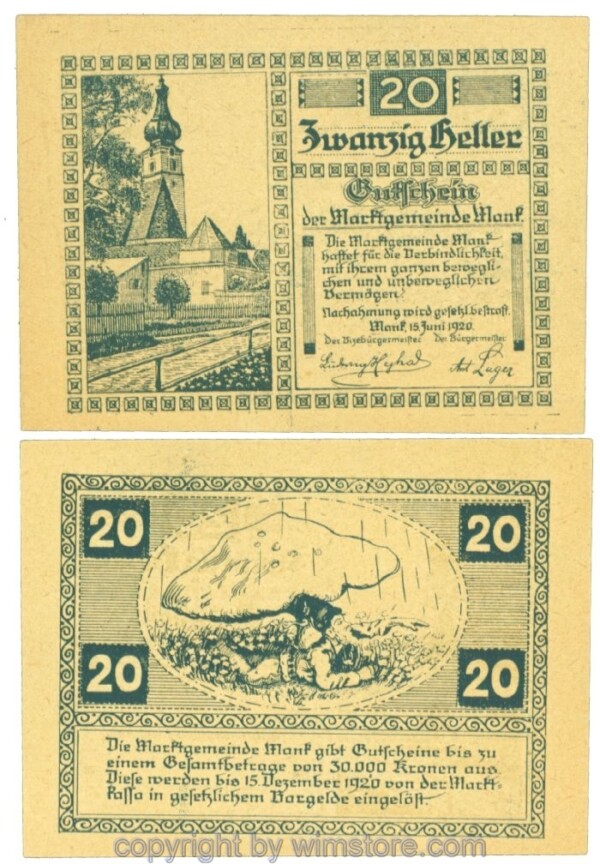 Mank, J00576c, 20 Heller; 1