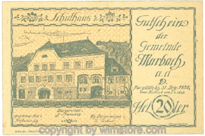 Marbach an der Donau, J00579a, 20 Heller; 1