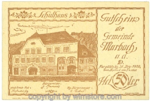 Marbach an der Donau, J00579a, 50 Heller; 1