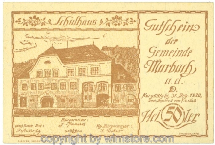 Marbach an der Donau, J00579a, 50 Heller; 1