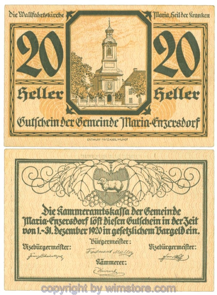 Maria Enzersdorf, J00582a, 20 Heller; 1