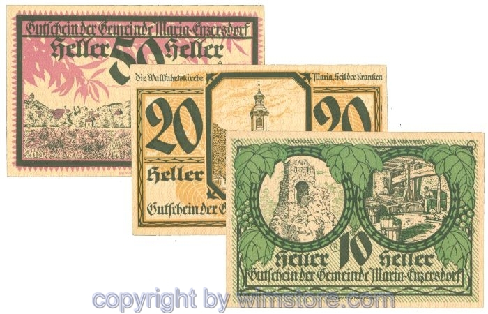 Maria Enzersdorf, J00582a, Serie 10, 20, 50 Heller; 1