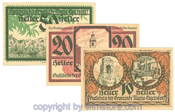 Maria Enzersdorf, J00582b, Serie 10, 20, 50 Heller; 1
