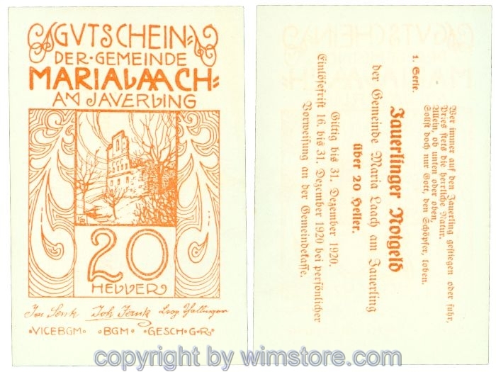 Maria Laach, J00584a4, 20 Heller; 1