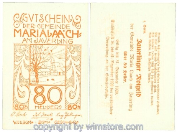 Maria Laach, J00584a8, 80 Heller; 1