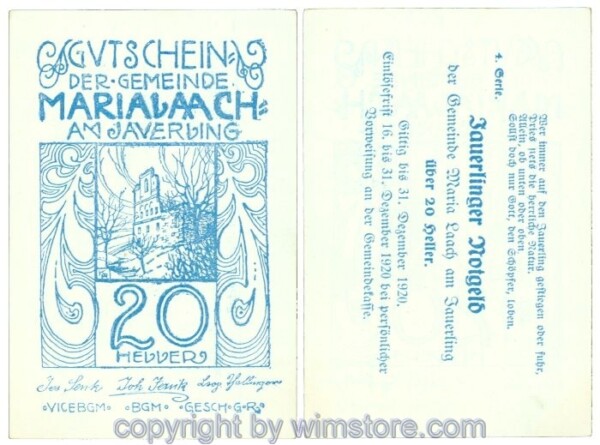 Maria Laach, J00584d27, 20 Heller; 1