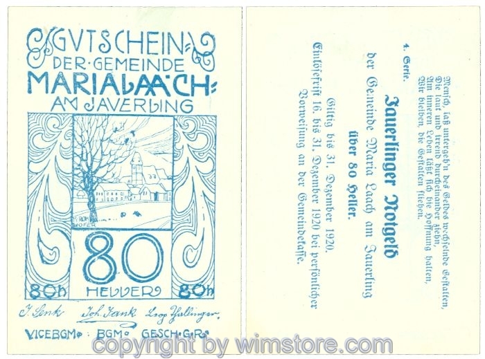 Maria Laach, J00584d32, 80 Heller; 1