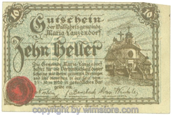 Maria Lanzendorf, J00586a, 10 Heller; 1