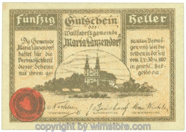 Maria Lanzendorf, J00586a, 50 Heller; 1