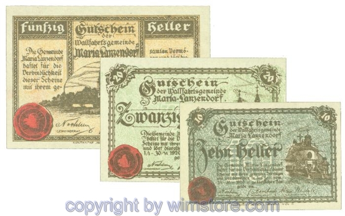 Maria Lanzendorf, J00586b, Serie 10, 20, 50 Heller; 1