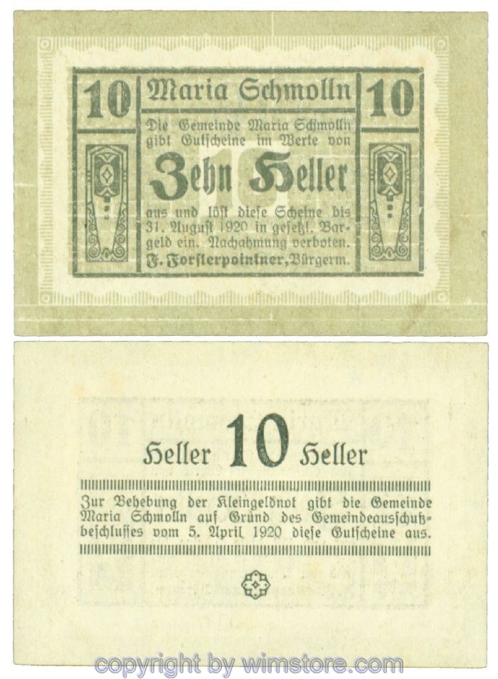 sn108762 Maria Schmolln, J00587Ia, 10 Heller; 1