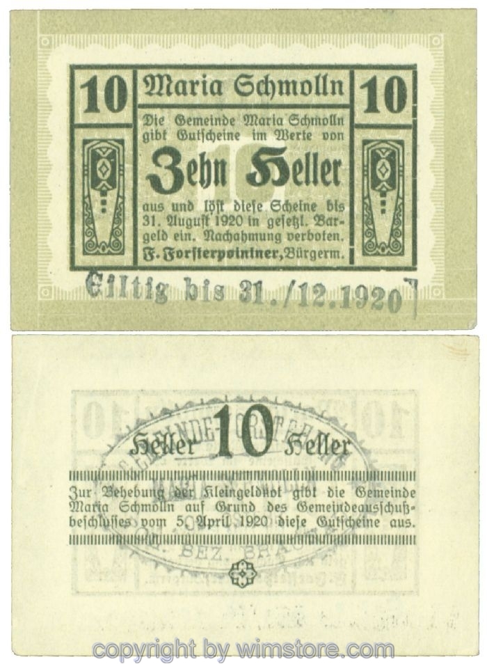 sn108768 Maria Schmolln, J00587Ic1, 10 Heller; 1