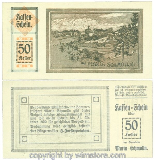 Maria Schmolln, J00587IIa, 50 Heller; 1