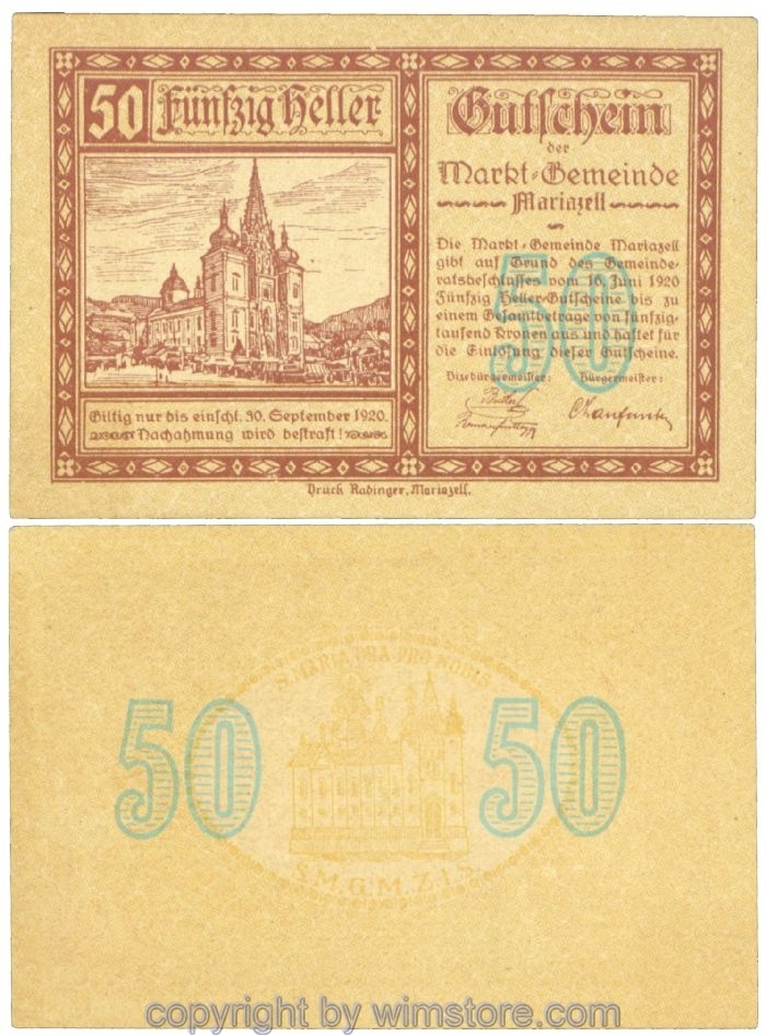 Mariazell, J00590Ia1, 50 Heller; 1