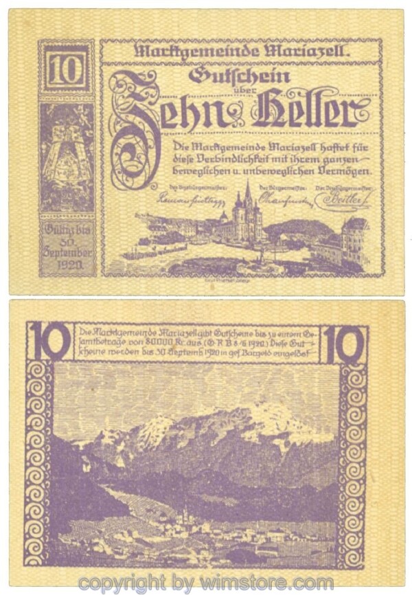 Mariazell, J00590IIa2, 10 Heller; 1